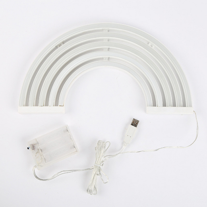 LED neoninės šviesos vaivorykštinė lempa 5 V LED lemputės USB / baterijomis maitinamos stalinės nakties lempos Namų vakarėliui Svetainės sienų dekoras vaikams