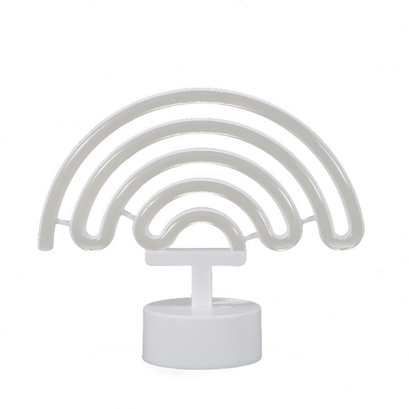 LED neoninės šviesos vaivorykštinė lempa 5 V LED lemputės USB / baterijomis maitinamos stalinės nakties lempos Namų vakarėliui Svetainės sienų dekoras vaikams