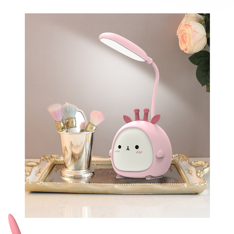 Värviline öövalgus LED-lugemisvalgusti silmade kaitsev armas koomiksilaualamp Kokkupandav kaasaskantav LED-valgusti USB laadimislaualamp