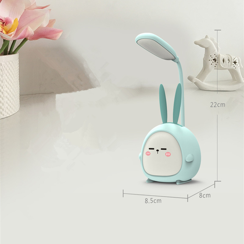 Värviline öövalgus LED-lugemisvalgusti silmade kaitsev armas koomiksilaualamp Kokkupandav kaasaskantav LED-valgusti USB laadimislaualamp