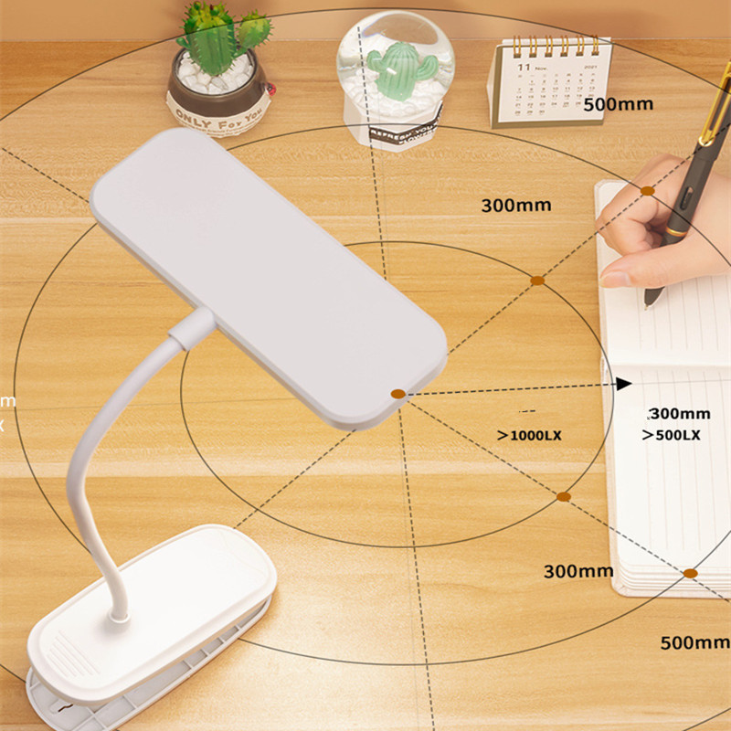 Mācību lasīšanas gaisma 360° elastīga galda lampa ar klipsi bezpakāpju aptumšošana Uzlādējama LED lampa Led galda lampa nakts nakts gaisma