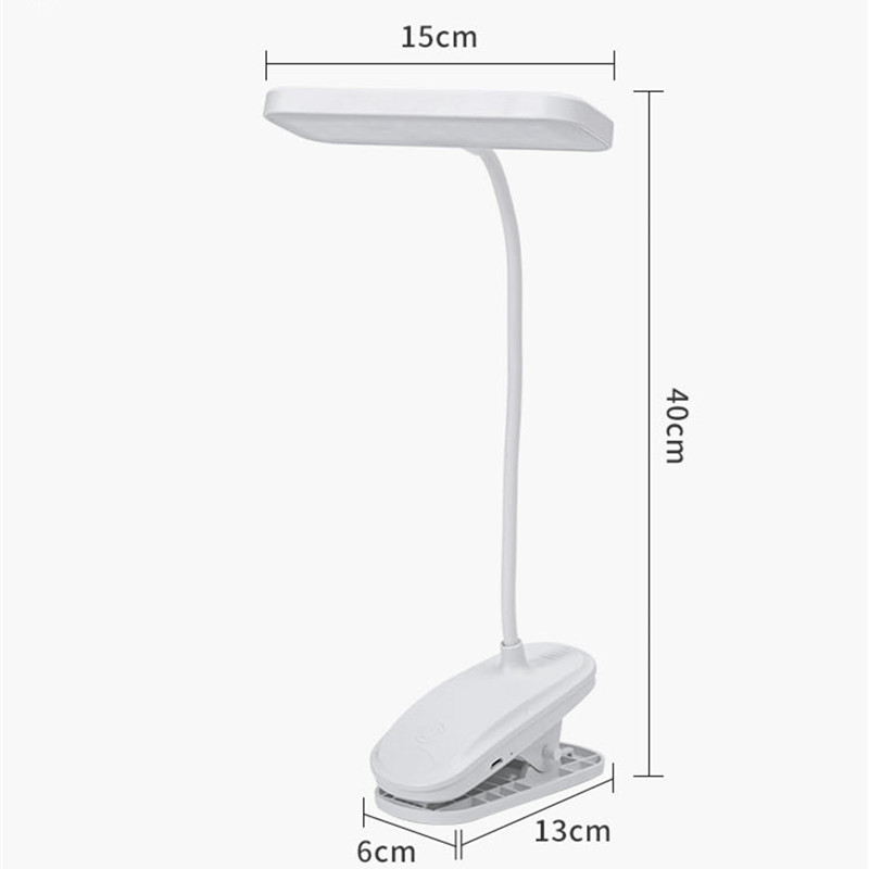 Mācību lasīšanas gaisma 360° elastīga galda lampa ar klipsi bezpakāpju aptumšošana Uzlādējama LED lampa Led galda lampa nakts nakts gaisma