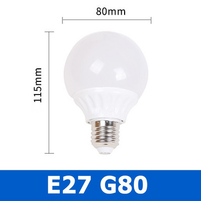 Λαμπτήρας LED E27 15W 9W G80 G95 G125 Milky LED Bulb 220V-240V Globe Ball Bulb Cold/Werm White Lampa LED Lighting led
