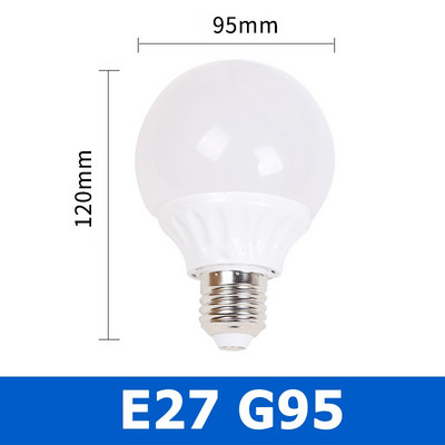 Λαμπτήρας LED E27 15W 9W G80 G95 G125 Milky LED Bulb 220V-240V Globe Ball Bulb Cold/Werm White Lampa LED Lighting led