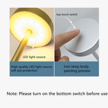 Преносима модерна алуминиева LED димируема ресторантска безжична настолна лампа с USB акумулаторна батерия за хотелски бар трапезария