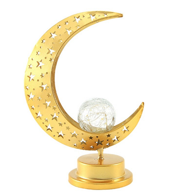 E9LD Eid Led Light Moon Star Nakts lampa Rakstāmgalda dekorēšana ballīšu rekvizītu piederumi