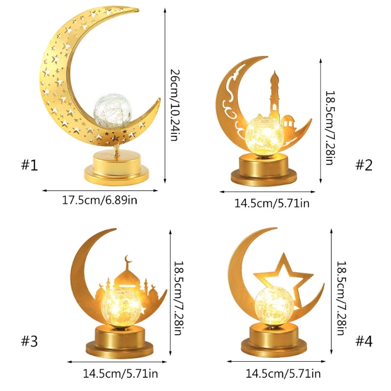 E9LD Eid Led Light Moon Star Nakts lampa Rakstāmgalda dekorēšana ballīšu rekvizītu piederumi