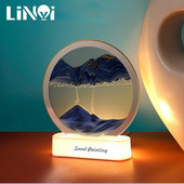 3D Kék Zöld Szín Mozgó Homok Keret Folyó Homok Művészet Kép Üveg Táj Mozgó Kijelző Folyó ajándék Lakásdekoráció