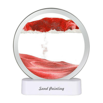 3D Kék Zöld Szín Mozgó Homok Keret Folyó Homok Művészet Kép Üveg Táj Mozgó Kijelző Folyó ajándék Lakásdekoráció