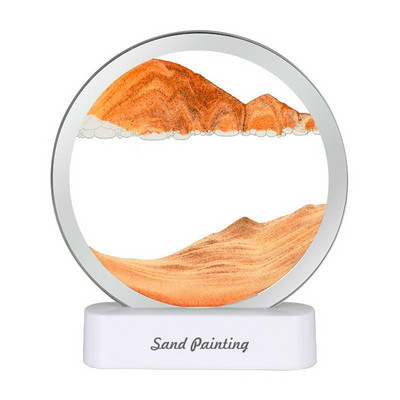 3D Kék Zöld Szín Mozgó Homok Keret Folyó Homok Művészet Kép Üveg Táj Mozgó Kijelző Folyó ajándék Lakásdekoráció