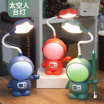 Aranyos rajzfilm asztali lámpa Szemvédelem Energiatakarékos olvasólámpa USB töltés alvó színes éjszakai fény LED asztali lámpa gyerekeknek