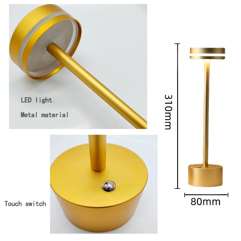ΝΕΟ Επιτραπέζιο Φωτιστικό Μπαρ Ξενοδοχείου Ασύρματο Επιτραπέζιο Φωτιστικό LED Μεταλλικό Επιτραπέζιο Φωτιστικό USB Επαναφορτιζόμενο Φωτιστικό Νυχτερινής Φωτεινότητας για Εστιατόριο Υπνοδωμάτιο