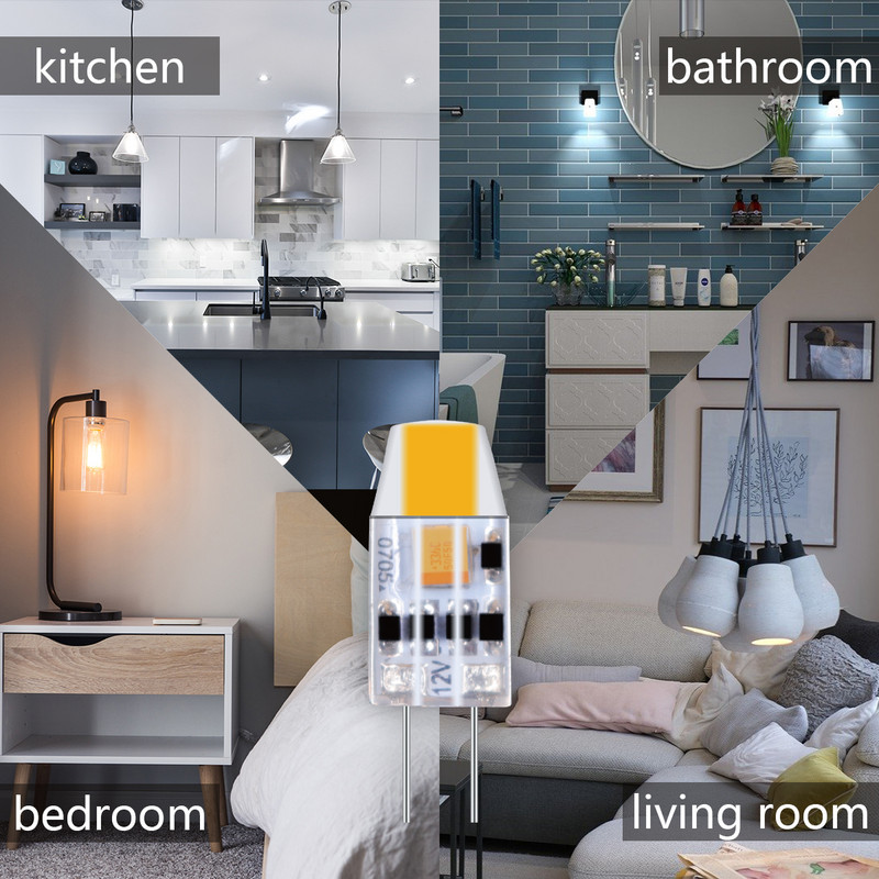 Candelabru super luminos G4 1,2 W gel de silice 12 V COB 5 buc/lot lampă cu LED mini bec pentru iluminat interior