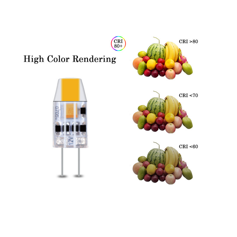 Candelabru super luminos G4 1,2 W gel de silice 12 V COB 5 buc/lot lampă cu LED mini bec pentru iluminat interior