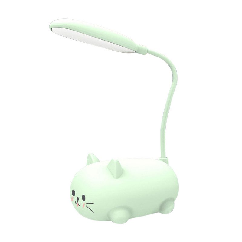 Lampă de noapte cu USB pentru animale de companie, pliabilă, drăguță, cu protecție pentru ochi de pisică, reîncărcabilă, 400 mAh, reglabilă, cu gât de gâscă, Cadouri pentru copii pentru biroul acasă