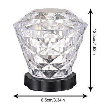 Rose Shadow Crystal Lamp 16 Colors Crystal Table Light Акумулаторна LED нощна лампа с възможност за димиране за декорация на спалня