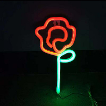 LED Rose Flower Φωτάκια νέον LOVE Φώτα μοντελοποίησης Σαλόνι Υπνοδωμάτιο Διακόσμηση γάμου Δώρα γιορτινή διακόσμηση Μπαρ πάρτι USB