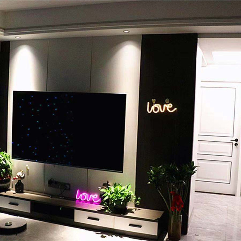 LED roosiõis neoonvalgustid LOVE Modellvalgustid elutuba magamistuba pulmakaunistus Pühadekaunistus Kingitused Baaripidu USB