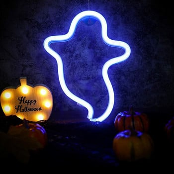 2021 Νέο Halloween Ghost Neon Light USB με μπαταρία Creative Night Light για Χριστουγεννιάτικο πάρτι γενεθλίων Home HolidayDecorative