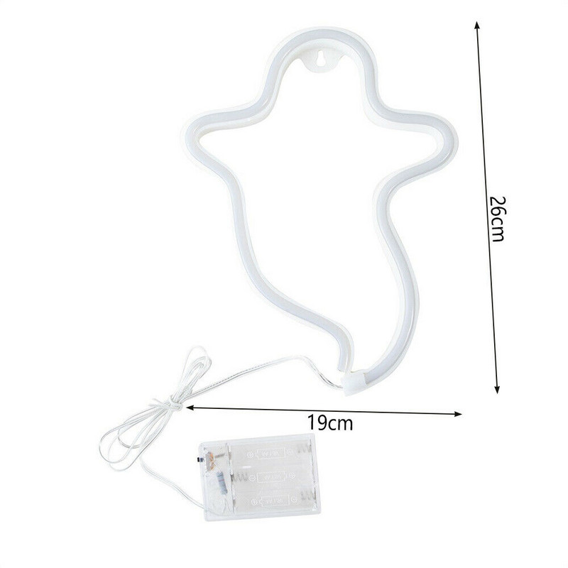 2021. gada jaunais Helovīna spoku neona gaisma ar USB akumulatoru darbināma radošā nakts gaisma Ziemassvētku dzimšanas dienas ballītei Mājas brīvdiena Dekoratīvie materiāli