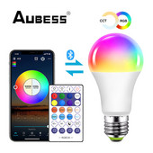 Aubess A19 intelligens szabályozható izzó RGB+CCT LED fény távirányító 110V 220V LED csoportvezérlés időzítés intelligens lámpa