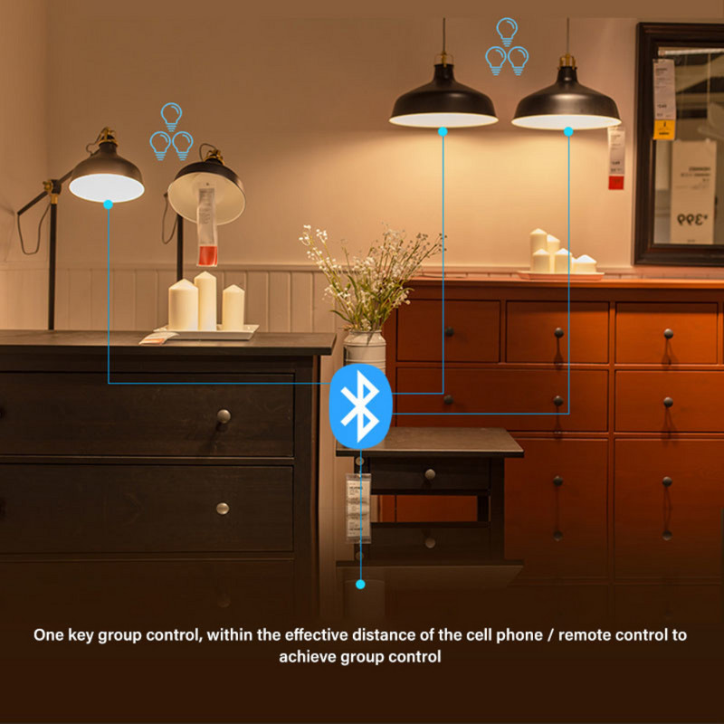 Aubess A19 intelligens szabályozható izzó RGB+CCT LED fény távirányító 110V 220V LED csoportvezérlés időzítés intelligens lámpa