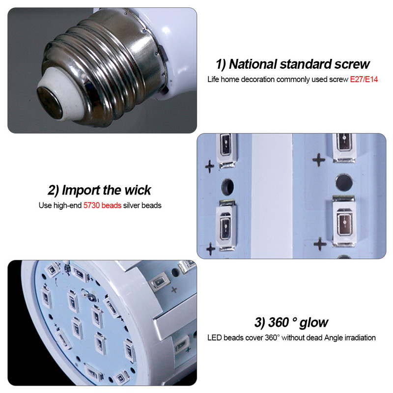 5W 10W 15W E27 Bec LED SMD5730 Bec porumb Roșu Galben Bule Roz Verde Grădină Gazon Peisaj Becuri decorative 85-265V