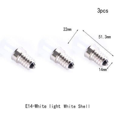 3tk/partii 2W E14 E12 LED külmiku pirn Külmkapp maisipirnid AC220V LED lamp valge/soe valge Vahetage külmiku lambipirnid