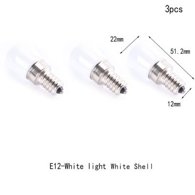 3tk/partii 2W E14 E12 LED külmiku pirn Külmkapp maisipirnid AC220V LED lamp valge/soe valge Vahetage külmiku lambipirnid