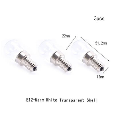 3tk/partii 2W E14 E12 LED külmiku pirn Külmkapp maisipirnid AC220V LED lamp valge/soe valge Vahetage külmiku lambipirnid