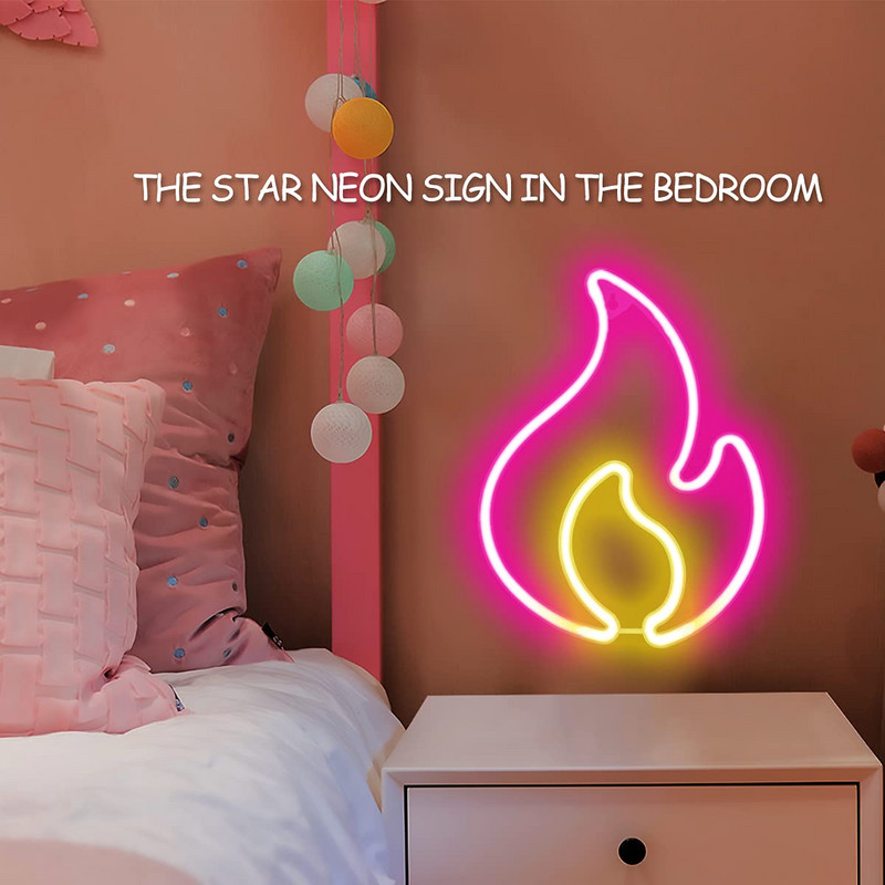 LED fényreklámok Láng alakú neon éjszakai lámpa Party Club Holiday Bar Shophoz Játékterem dekoráció Karácsonyi ajándék neonlámpák