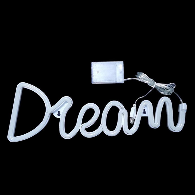 Lumină de noapte cu neon Lampă cu neon ușoară rafinată Litere de vis cu LED Neon Lampă suspendată pentru nuntă