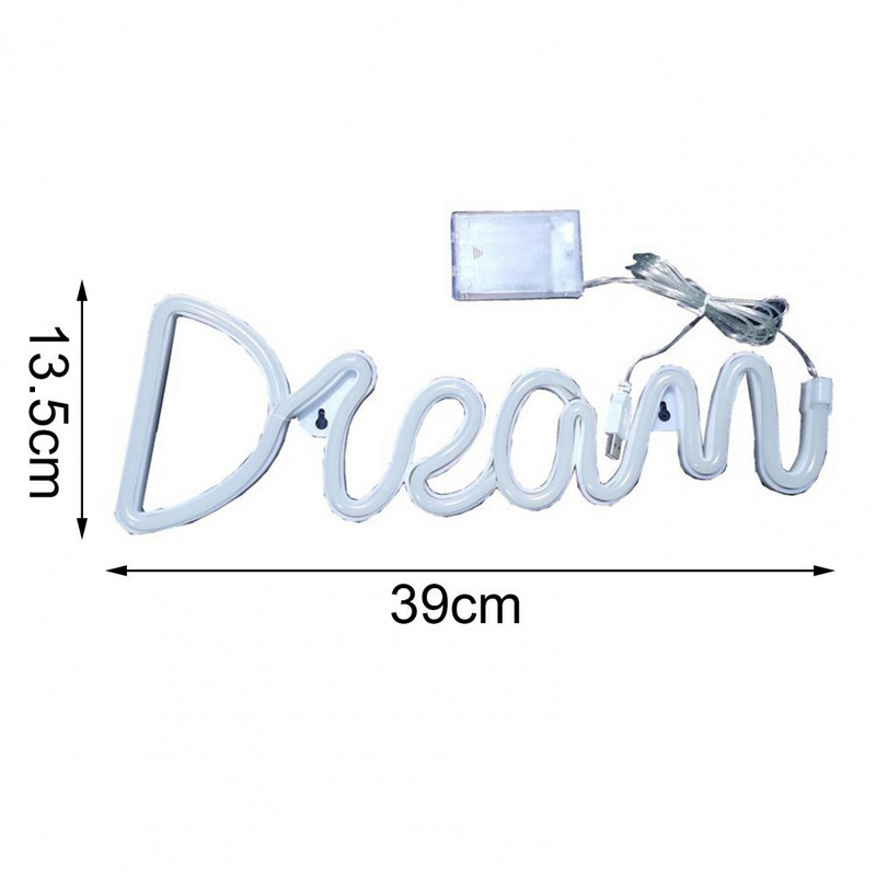 Lumină de noapte cu neon Lampă cu neon ușoară rafinată Litere de vis cu LED Neon Lampă suspendată pentru nuntă