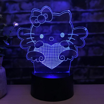 Valentin-napi ajándék asztali lámpa Négy szerelem 3d lámpa Hét színű Érintővezérlés Távirányító 3D Vizuális Asztali lámpák Gyártó