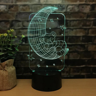 Valentin-napi ajándék asztali lámpa Négy szerelem 3d lámpa Hét színű Érintővezérlés Távirányító 3D Vizuális Asztali lámpák Gyártó