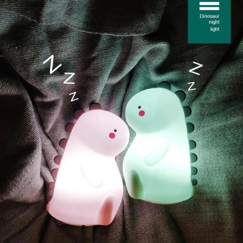 Dinosauruse LED öövalguse puutetundlik puuteandur 16 värvi hämardatav USB Laetav pehme silikoonlamp lastele, lastele, beebile