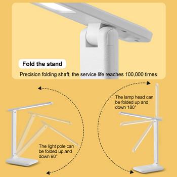 LED настолна лампа Защита на очите Докосване Димируема настолна лампа Студентска спалня USB акумулаторна лампа за четене на книги с батерия 4000 mah