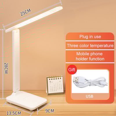 LED-laualamp silmade kaitse Puutetundlik hämardatav laualamp Üliõpilaste magamistoaga USB-taaslaetav raamatulugemislamp koos akuga 4000mah
