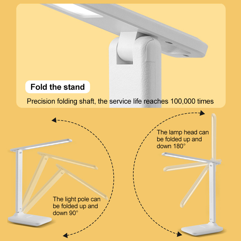 LED-laualamp silmade kaitse Puutetundlik hämardatav laualamp Üliõpilaste magamistoaga USB-taaslaetav raamatulugemislamp koos akuga 4000mah