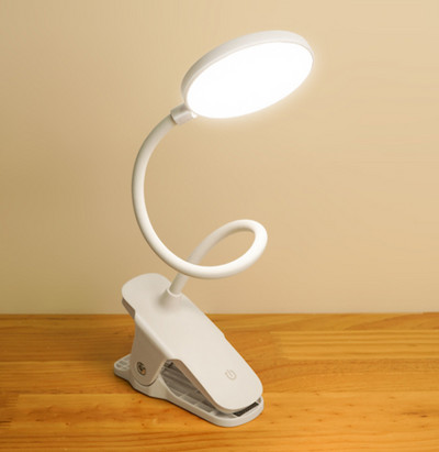 LED-klambriga laualamp Painutatav USB-puutelüliti Silmakaitse 3 režiimi 1200mah 18650 aku Õppelaualambi klamber, hämardatav