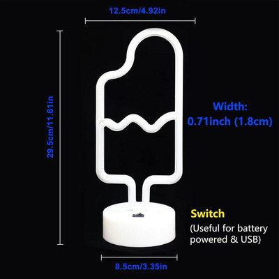 Semne Neon Noapte Lumini Inghetata Decoratiuni Arta Lumini Functionate De Baterii Art Decorative Pentru Dormitor Decor Petrecere Perete