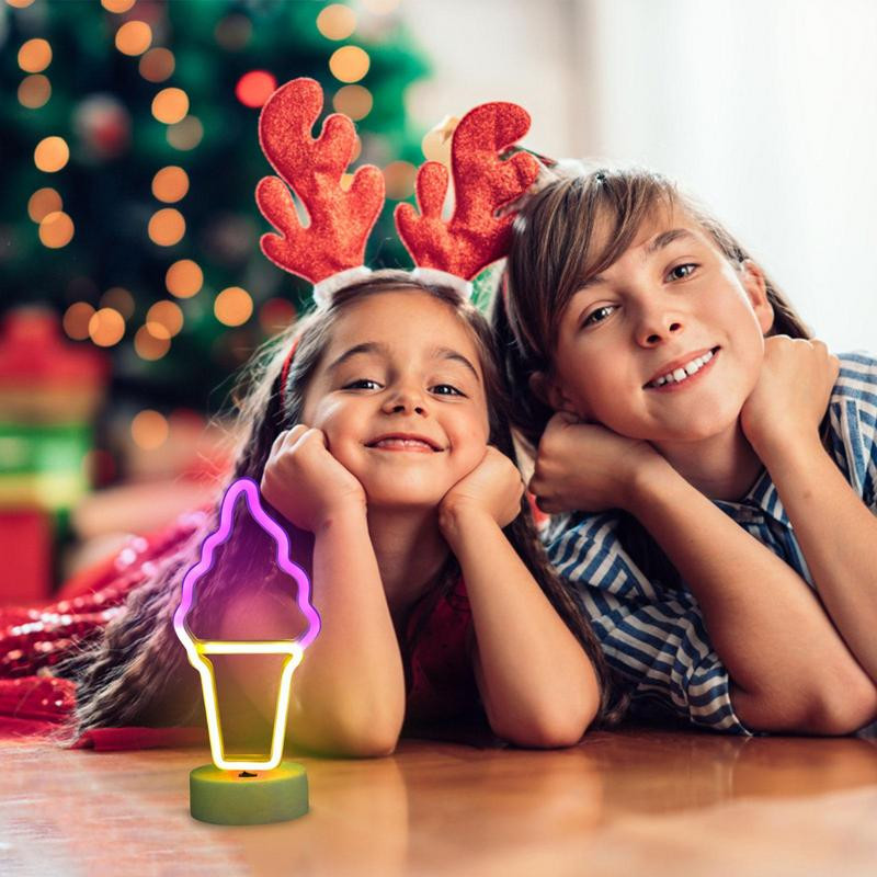 Semne Neon Noapte Lumini Inghetata Decoratiuni Arta Lumini Functionate De Baterii Art Decorative Pentru Dormitor Decor Petrecere Perete