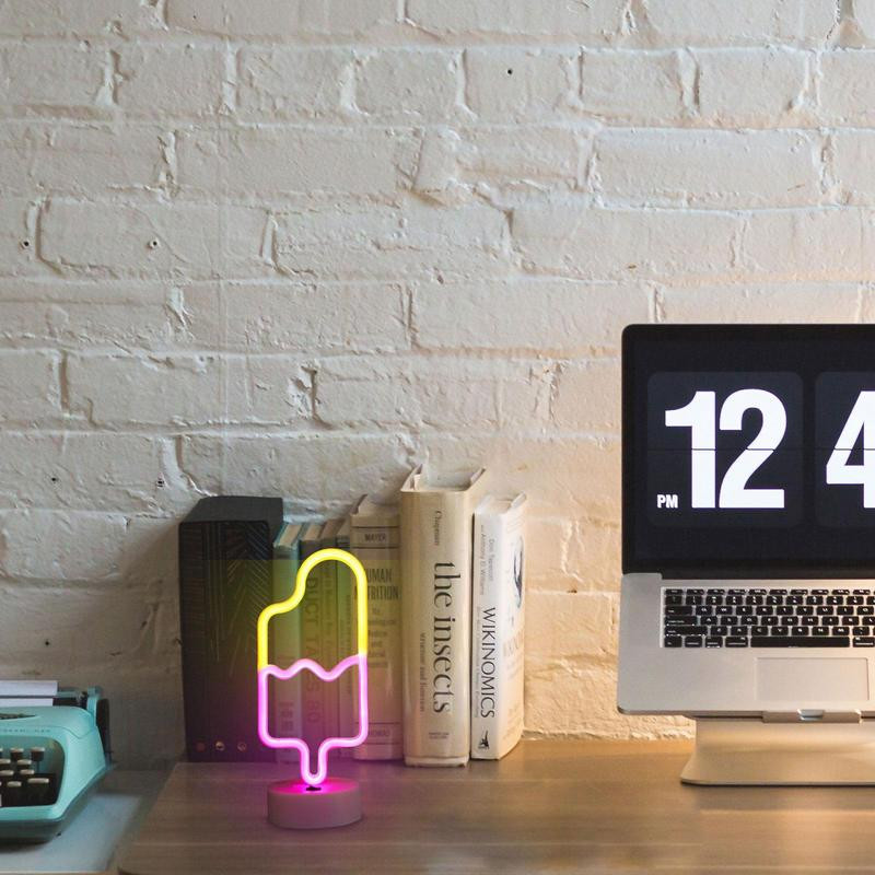 Semne Neon Noapte Lumini Inghetata Decoratiuni Arta Lumini Functionate De Baterii Art Decorative Pentru Dormitor Decor Petrecere Perete