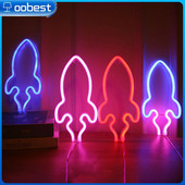 Creative Neon Light Πύραυλος Σχήμα Πλανήτη Φωτιστικό Νέον Πολύχρωμο Φωτιστικό Νυχτερινής LED Κρεμαστό φωτιστικό γραφείου Διακόσμηση οικιακού δωματίου Φωτισμός εσωτερικού χώρου
