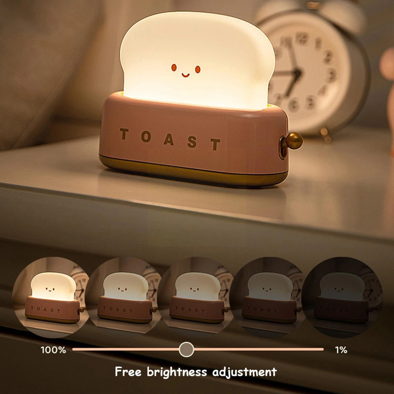 LED-öövalgustiga leivaküpsetaja röstsaia lamp Laetav magamistoa kaunistus meeleoluvalgustid