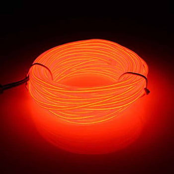 10M LED EL Wire Light Гъвкава мека тръбна тел Неонова светеща кола Въжена лентова светлина Хелоуин Коледа Направи си сам Декор Ананас Коледно дърво