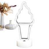 Semne de noapte cu neon Lumini pentru înghețată cu bază Decorații artistice Semne de noapte cu baterii Lumini Artă decorativă pentru dormitor