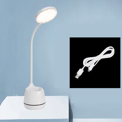 Uzlādējamas LED galda lampas nakts lasīšanas gaismai Guļamistabas skārienekrāna lampas USB galda lampa ar pildspalvas turētāju Abajur Para Quarto