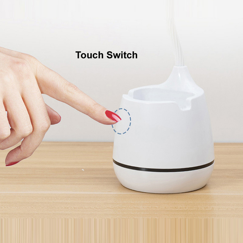 Uzlādējamas LED galda lampas nakts lasīšanas gaismai Guļamistabas skārienekrāna lampas USB galda lampa ar pildspalvas turētāju Abajur Para Quarto