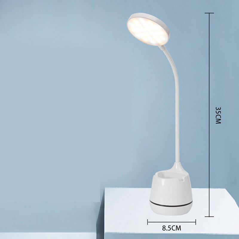 Uzlādējamas LED galda lampas nakts lasīšanas gaismai Guļamistabas skārienekrāna lampas USB galda lampa ar pildspalvas turētāju Abajur Para Quarto